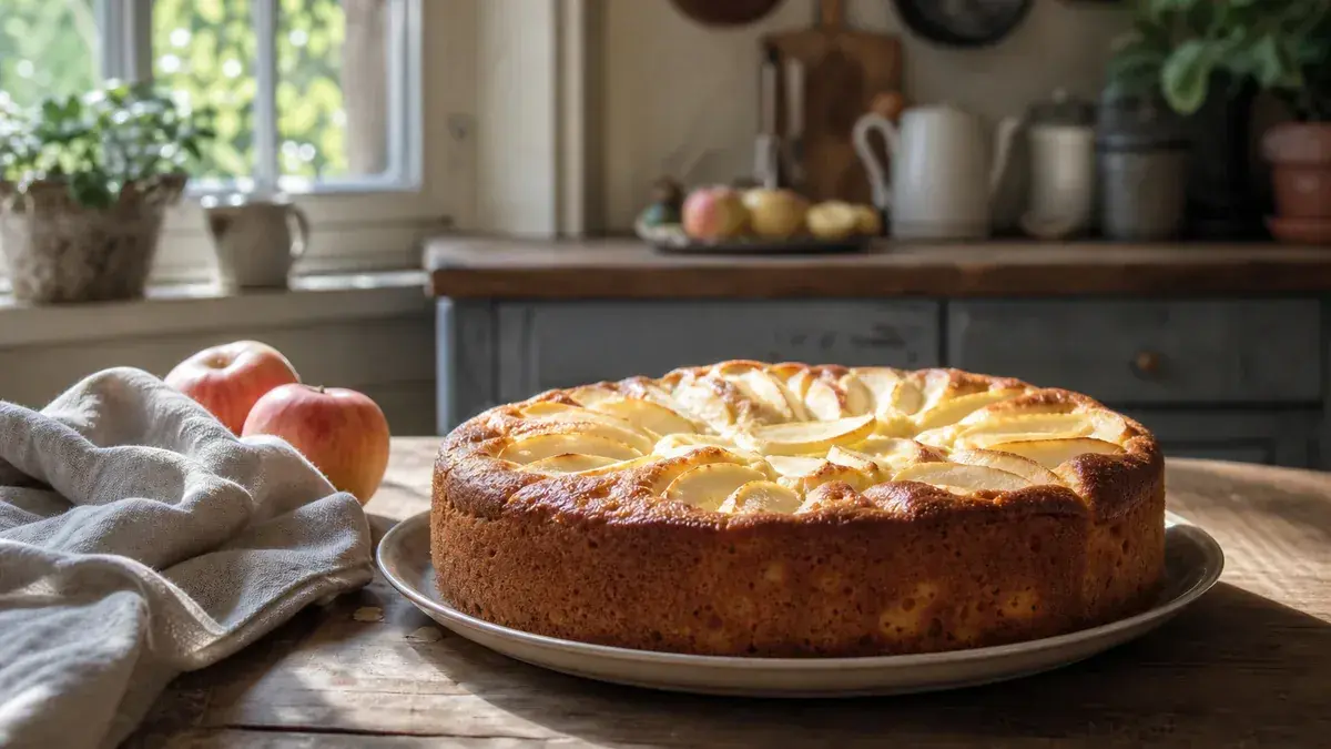 Gâteau au yaourt et aux pommes de grand-mère : recette facile avec les mesures en pots