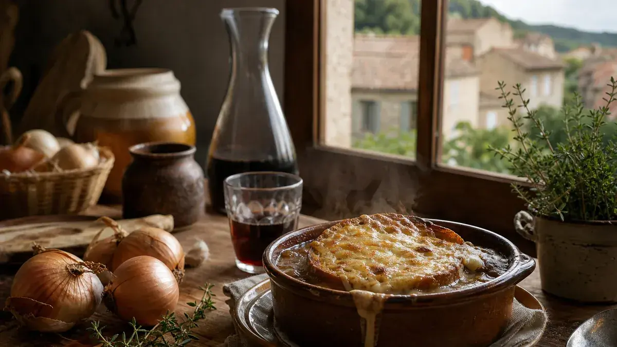 Soupe à l’oignon simple et rapide : recette et version gratinée au four